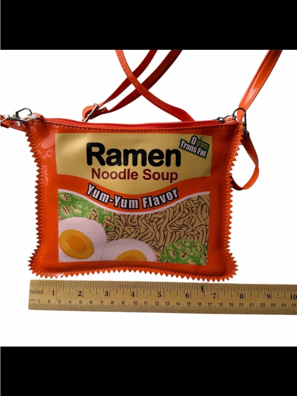 Playful Orange Ramen-Inspired Crossbody Bag